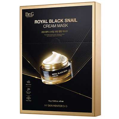 Dr.G Тканевая маска для лица с муцином премиум-класса ROYAL BLACK SNAIL CREAM MASK