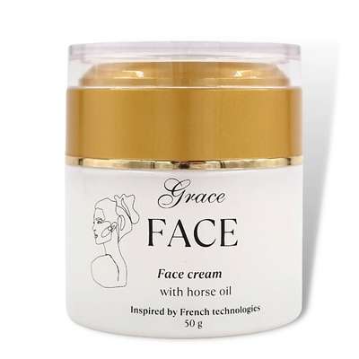 GRACE FACE Увлажняющий и антивозрастной крем уход для лица с лошадиным маслом 50