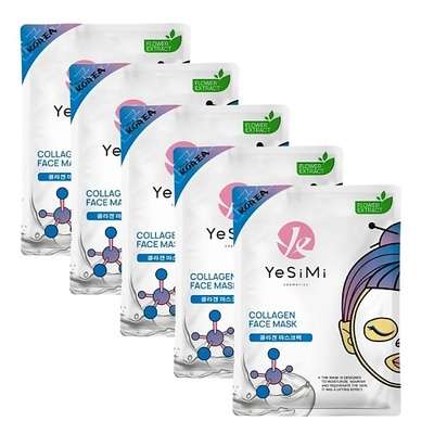 YeSiMi Набор корейских косметических тканевых масок для лица Collagen