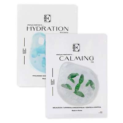 ENTREDERMA Набор масок для лица Hydration увлажняющая и Calming успокаивающая