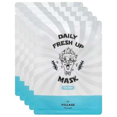 VILLAGE 11 FACTORY Набор успокаивающих тканевых масок с чайным деревом Daily Fresh Up Mask Tea Tree