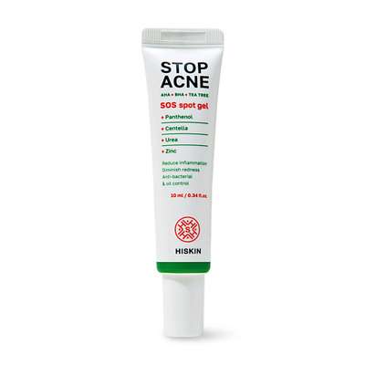 HISKIN STOP ACNE Точечный SOS - гель противовоспалительный AHA + BHA + TEA TREE 10