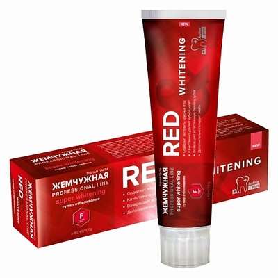 ЖЕМЧУЖНАЯ PROF зубная паста отбеливающая Red & Whitening