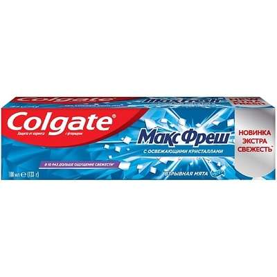 COLGATE Освежающая зубная паста Макс Фреш Взрывная Мята