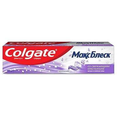 COLGATE Отбеливающая зубная паста Макс Блеск со сверкающими кристаллами