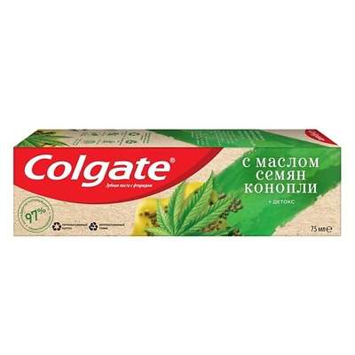 COLGATE Зубная паста с натуральными ингредиентами Naturals "Детокс с Маслом семян Конопли"