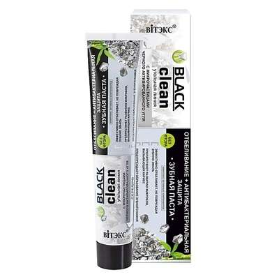 ВИТЭКС Зубная паста"Отбеливание+антибактериальная защита" Гелевая BLACK CLEAN 85