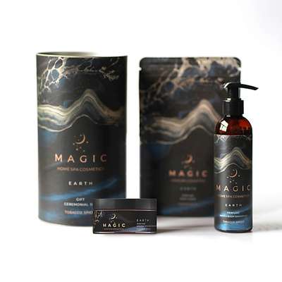 PURE BASES SPA Бокс подарочный magic earth tobacco spices шампунь,скраб,мусс