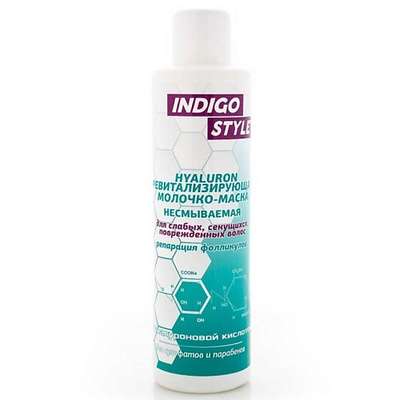 INDIGO STYLE Ревитализирующий беcсульфатный шампунь с гиалуроновой кислотой для секущихся волос 200