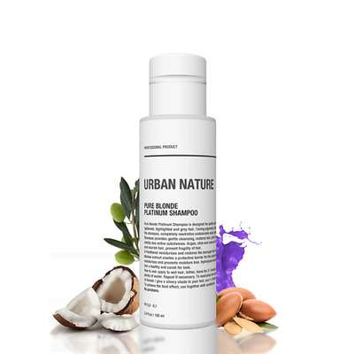 URBAN NATURE Шампунь тонирующий для светлых волос PURE BLONDE PLATINUM 100