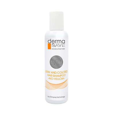 DERMA SAVE Шампунь для седых и окрашенных волос «Без Желтизны» H20 Gray and colored hair shampoo 200