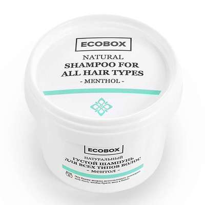 ECOBOX Натуральный густой шампунь для всех типов волос Ментол 120