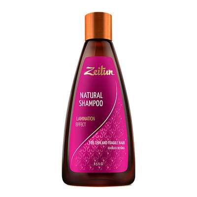 ZEITUN Шампунь для волос "Эффект ламинирования". Для тонких и хрупких волос. С иранской хной