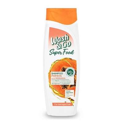 WASH&GO Шампунь SUPERFOOD с маслом папайи и моринги 400