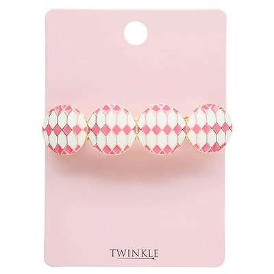 TWINKLE Заколка для волос PINK AND WHITE CIRCLES