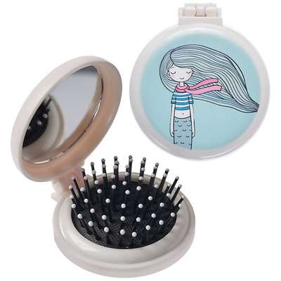 BRADEX Складная расческа для волос с зеркалом "ГОЛУБАЯ РУСАЛКА"