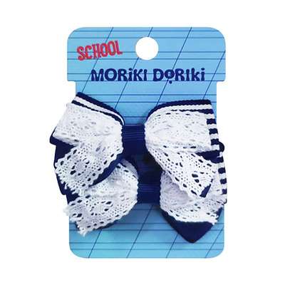 MORIKI DORIKI Сине-белые бантики на резинке SCHOOL Collection Blue&White bows elastic