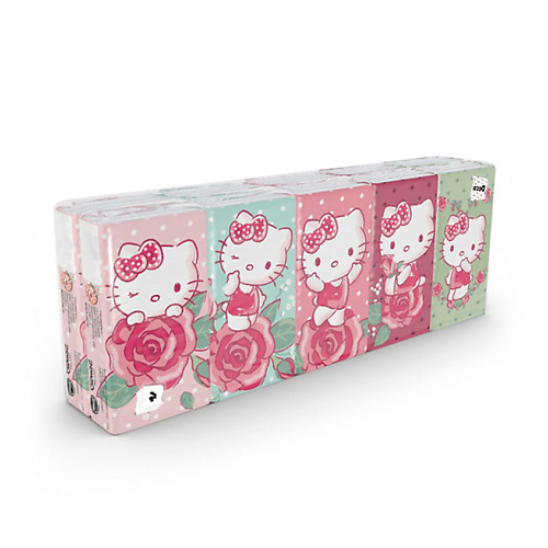 KARTIKA Платочки носовые бумажные "Hello Kitty" 4 слоя 90