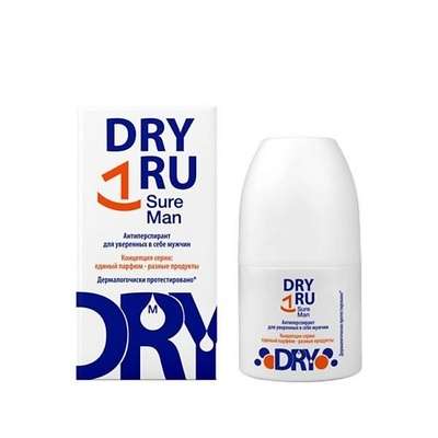 DRY RU Антиперспирант для уверенных в себе мужчин Sure Man, Roll-on 50