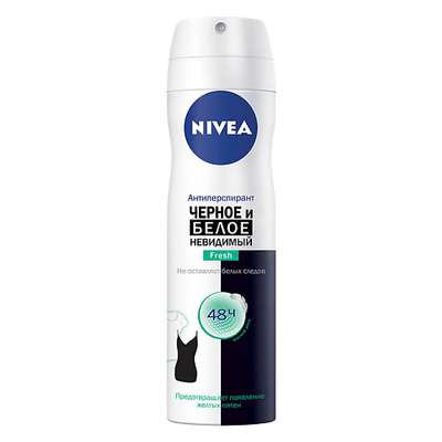 NIVEA Антиперспирант спрей "Невидимая защита для черного и белого" Fresh