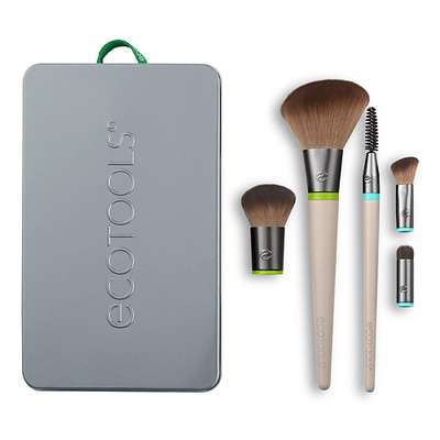 ECOTOOLS Набор кистей для макияжа (5 сменных насадок и 2 ручки) EcoTools Interchangeables Daily Essentials Total Face Kit