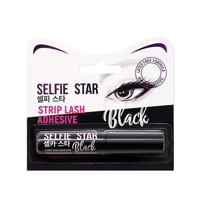 SELFIE STAR Клей для накладных ресниц с кисточкой, Черный, Strip Lash Adhesive Black