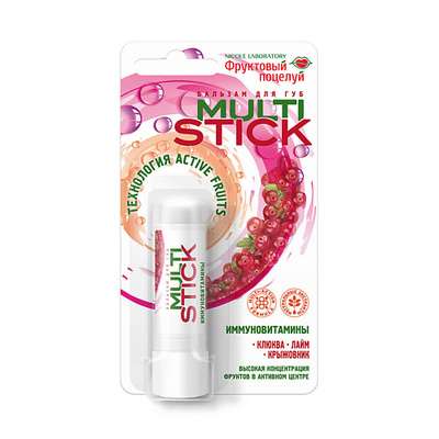 ФРУКТОВЫЙ ПОЦЕЛУЙ Бальзам для губ Multistick Иммуновитамины 4.3