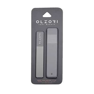 OLZORI Пилка для ногтей VirGo A, пилочка стеклянная для маникюра и педикюра, эффект бесцветного лака