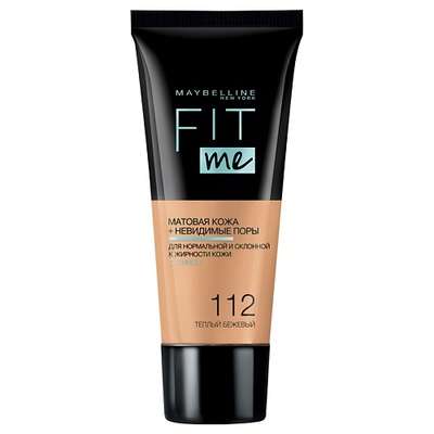 MAYBELLINE NEW YORK Тональный крем для лица "Fit Me", матирующий, скрывающий поры