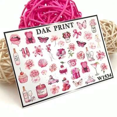 DAK PRINT Слайдер-дизайн для ногтей W1534