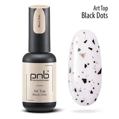 PNB PROFESSIONAL NAIL BOUTIQUE Топ арт для гель-лака Black Dots matte no wipe 8