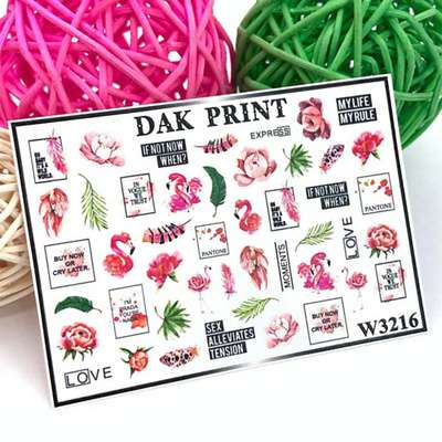 DAK PRINT Слайдер-дизайн для ногтей W3216