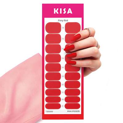 KISA.STICKERS Пленки для маникюра Fiery Red