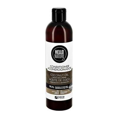 HELLO NATURE Кондиционер для волос COCONUT OIL с кокосовым маслом (увлажнение и восстановление) 300