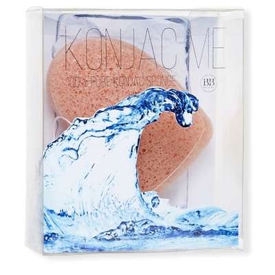 BEAUTY BAR Воздушный спонж мочалка Konjac Me для умывания конняку розовая глина в форме сердца