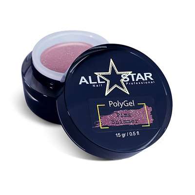 ALL STAR PROFESSIONAL PolyGel "White Shimmer" для моделирования и укрепления ногтей