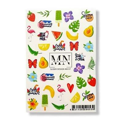 MIW NAILS Слайдер дизайн для маникюра лето