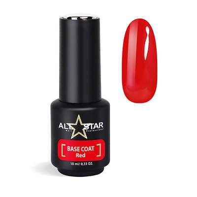 ALL STAR PROFESSIONAL Пластичная цветная база для ногтей BASE COAT "Red"