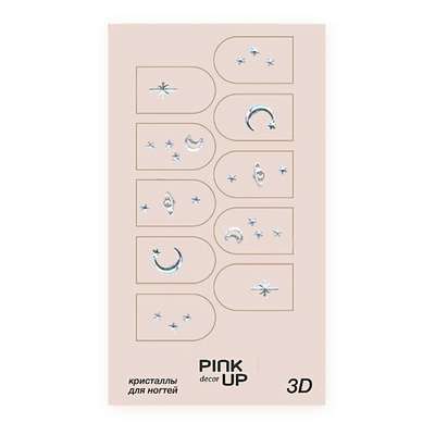 PINK UP Кристаллы для ногтей 3D