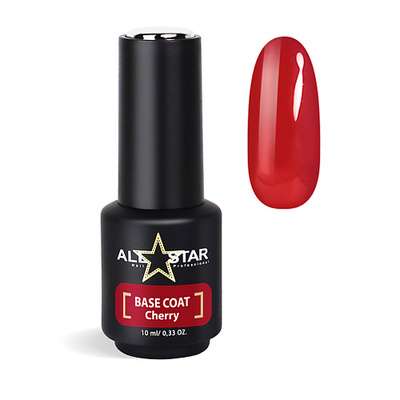 ALL STAR PROFESSIONAL Пластичная цветная база для ногтей BASE COAT "Red"