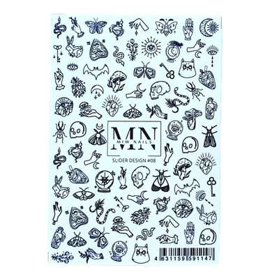 MIW NAILS Слайдер дизайн для маникюра ногтей эзотерика