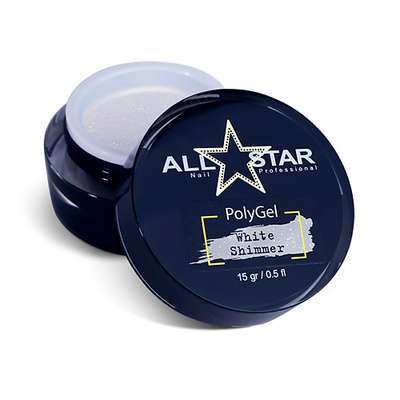 ALL STAR PROFESSIONAL PolyGel "White Shimmer" для моделирования и укрепления ногтей