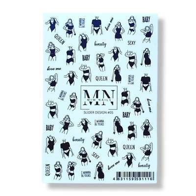MIW NAILS Слайдер дизайн для маникюра девушки силуэты