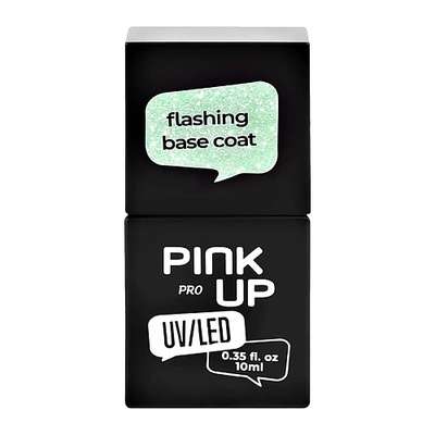 PINK UP Светоотражающая база для ногтей UV/LED PRO flashing base coat