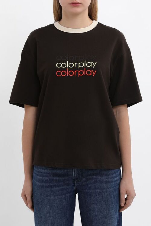 Футболка хлопковая с логотипом COLORPLAY 6327136