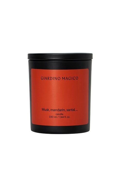 Парфюмированная свеча Musk, mandarin, santal (220ml) Giardino Magico