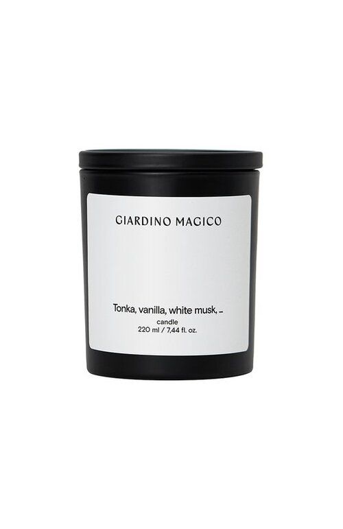Парфюмированная свеча Tonka, vanilla, white musk (220ml) Giardino Magico