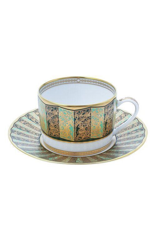 Чайная чашка с блюдцем Eventail Vert Bernardaud