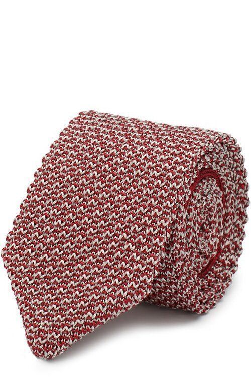 Шелковый вязаный галстук Giorgio Armani