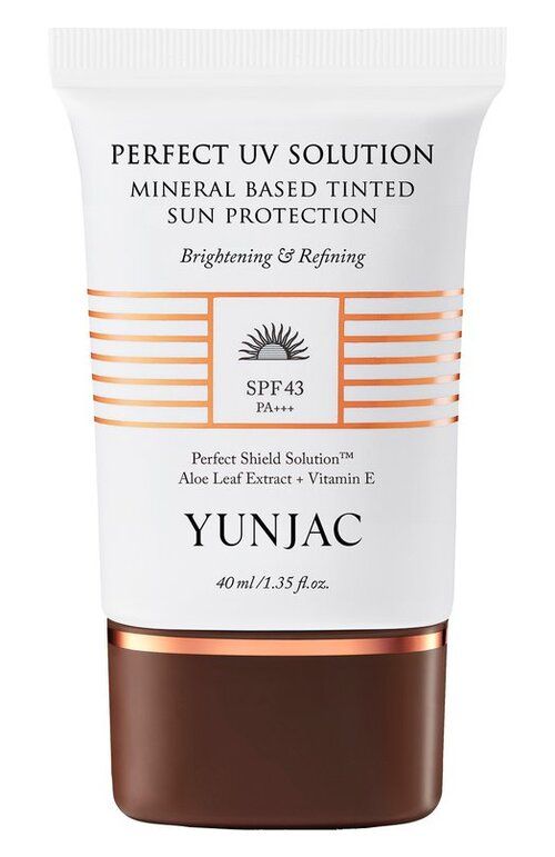 Минеральный солнцезащитный крем-тинт для лица SPF 43 Perfect UV Mineral Tinted Sun Protection (40ml) Yunjac